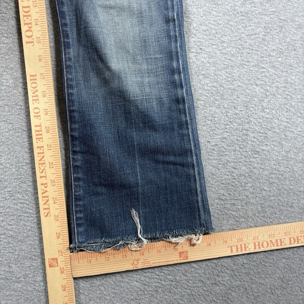Citizens of Humanity Low Rise Flare Jeans 27x27 Y2K Blue Frayed Raw Hem Vintage - Picture 9 of 9